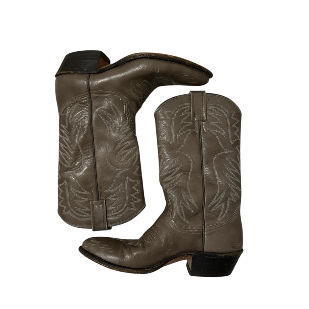 Nocona Co Stylish Taupe Leather Western Boots